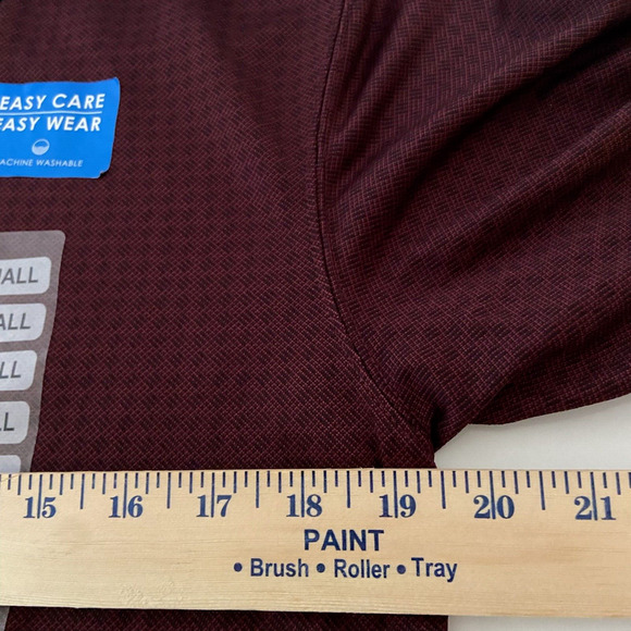Hagger Cool 18 Pro Polo Short Sleeve Mens S 3 Button Maroon Button Tee - Picture 7 of 8